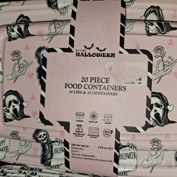 Halloween Ghost Face 10 Containers large 20 piece set - Picture 3 of 3